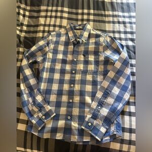 Abercrombie & Fitch Blue and White Plaid Men's Shirt